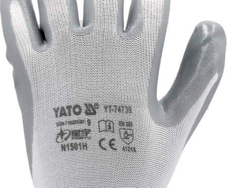 Yato rękawice robocze nylon nitryl białe rozmiar 9 YT-74739