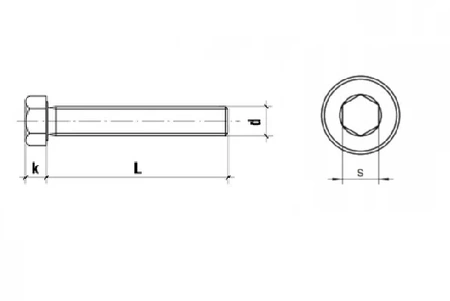 Śruba imbusowa walcowa czarna klasa 12,9 M12x25