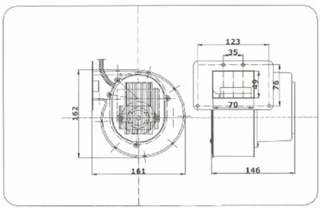 Ewmar-Ness wentylator nadmuchowy RV-14R z klapką