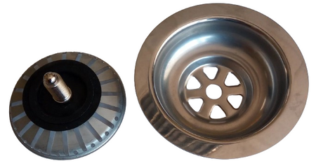 Korek zlewozmywakowy fi8cm z sitkiem metalowym dużym