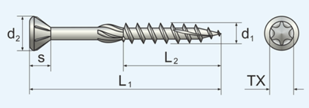 Arvex wkręt nierdzewny tarasowy 4,5x60mm 200sztuk WTR 4.5/60 C2