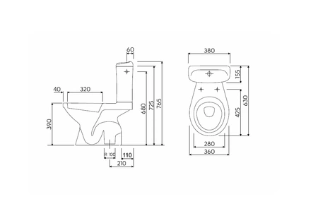 Koło zestaw wc kompakt Idol z odpływem pionowym 19036000