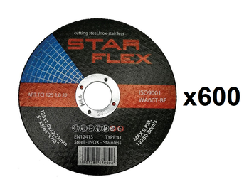 Postal tarcza tnąca 125x1mm Star Flex T41-125-1,0 WA60T-BF-INOX 600 sztuk TCI1251022