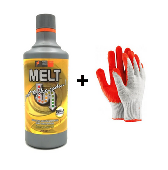 Zestaw Melt płyn środek do udrażniania rur 750ml + rękawiczki Wampirki XL
