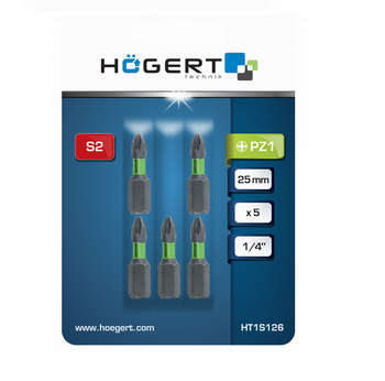 Hogert końcówka wkrętakowa udarowa PZ1 25mm 5 sztuk HT1S126